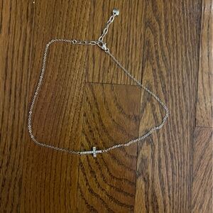 Brighton necklace sideways cross side cross silver baptism